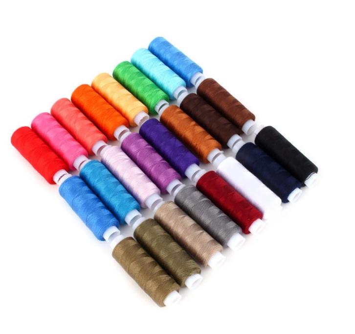 24 Klosjes Polyester Naaigaren Set / Garen Naaien Klossen, Hobby en Vrije tijd, Naaien en Fournituren, Nieuw, Garen of Naald(en)