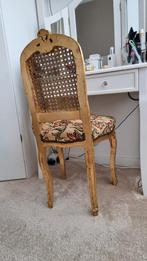 brocante stoeltje, goud geverfd, gebloemde zitting, Huis en Inrichting, Stoelen, Ophalen, Gebruikt, Eén
