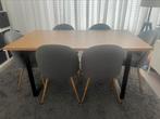 Eettafel en stoelen, Huis en Inrichting, Tafels | Eettafels, Ophalen, Zo goed als nieuw, Rechthoekig, 50 tot 100 cm