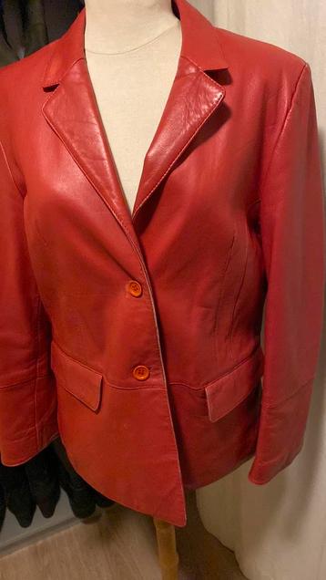 Rood leren blazer. Maat 40. Max Harder beschikbaar voor biedingen