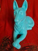 Art Deco beeld Turquoise herdershond, Antiek en Kunst, Ophalen of Verzenden