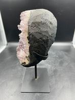 Amethist op stalen voet 6.3 Kg, Ophalen of Verzenden