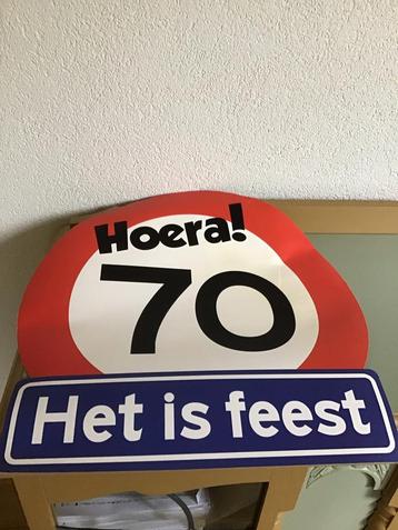 Verkeersbod Hoera 70 Het is feest beschikbaar voor biedingen