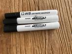 3 zwarte whiteboard markers – drywipe - NIEUW, Ophalen of Verzenden, Nieuw