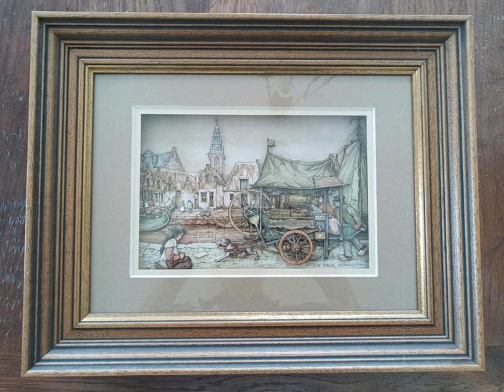 Prachtige reliëf tekening 3D Monnickendam, Anton Pieck, Antiek en Kunst, Kunst | Schilderijen | Klassiek, Ophalen of Verzenden