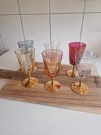 Antieke sherry of port glazen vintage glaasjes goud, Antiek en Kunst, Antiek | Glas en Kristal, Ophalen of Verzenden