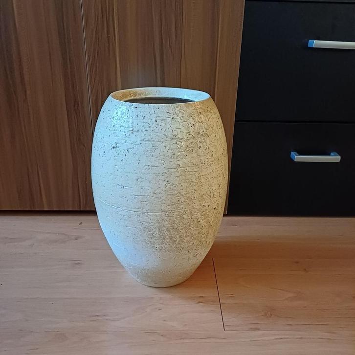 Mooie zware handgemaakte bloempot/vaas van Mica 36x17 cm, Tuin en Terras, Bloempotten, Zo goed als nieuw, Aardewerk, Binnen, Minder dan 40 cm