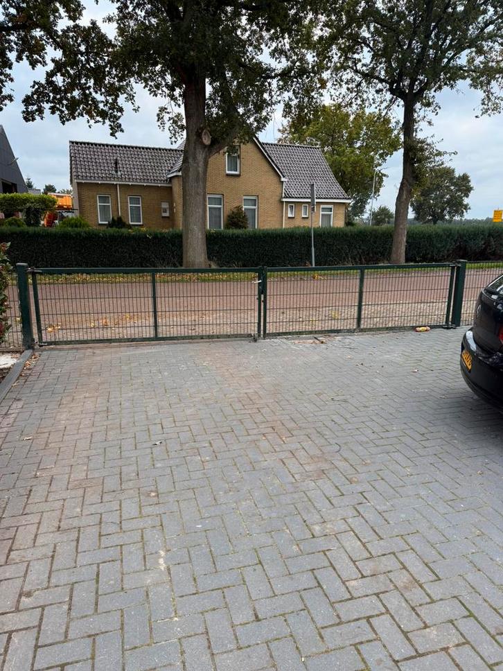 Groene Draai poort/hek 6 meter, Tuin en Terras, Tuinhekken en Hekwerk, Zo goed als nieuw, IJzer, Ophalen