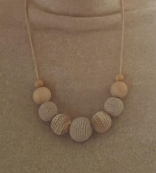 Ketting met gehaakte kralen, Sieraden, Tassen en Uiterlijk, Kettingen, Nieuw, Verzenden