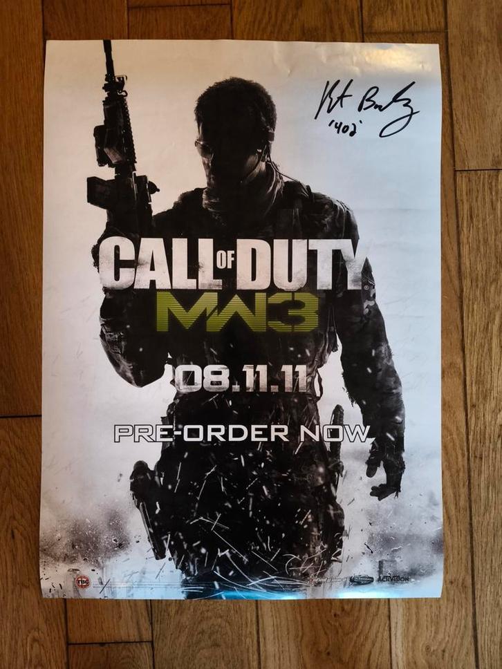 Call of Duty MW3 Gesigneerde Poster, Verzamelen, Posters, Gebruikt, Film en Tv, A1 t/m A3, Rechthoekig Staand, Ophalen of Verzenden