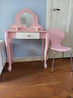 Roze kaptafel met roze stoeltje, Huis en Inrichting, Tafels | Kaptafels, Ophalen, 50 tot 100 cm, Zo goed als nieuw, Minder dan 100 cm