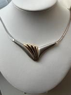 Art Deco zilveren goudveguld collier, Verzenden, Zo goed als nieuw, Zilver
