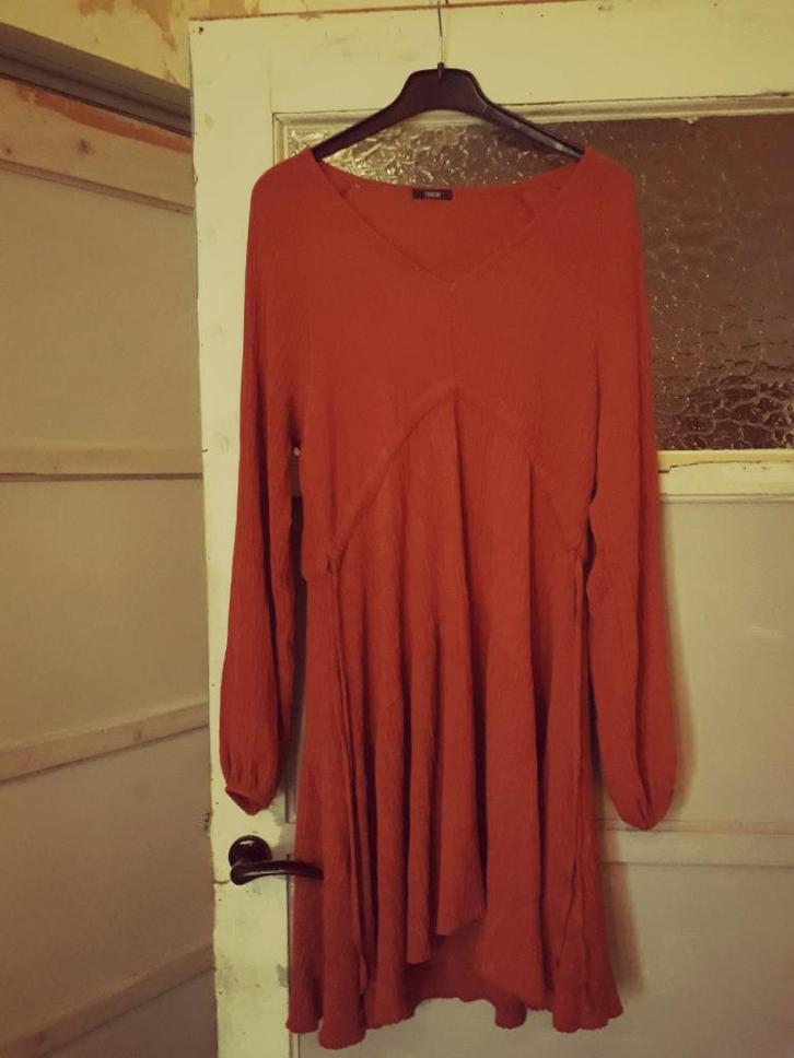Bohemian (kerst) tuniek - FREE SIZE - terra / donkeroranje, Kleding | Dames, Blouses en Tunieken, Zo goed als nieuw, Maat 42/44 (L)