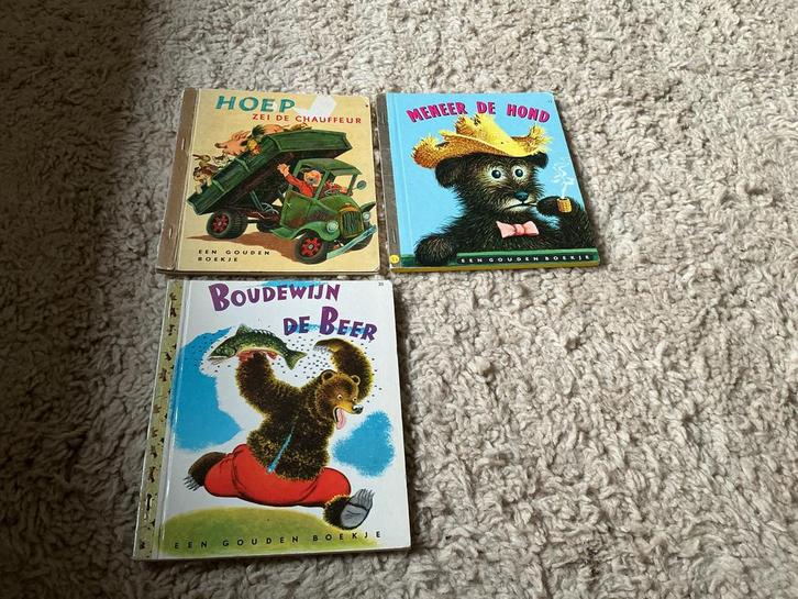 Drie Gouden Boekjes: Hoep, Meneer de Hond, Boudewijn de Beer, Boeken, Prentenboeken en Plaatjesalbums, Gelezen, Prentenboek, Ophalen of Verzenden