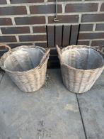 Rieten manden, Tuin en Terras, Bloembakken en Plantenbakken, Ophalen, Zo goed als nieuw, Rond, Minder dan 30 cm
