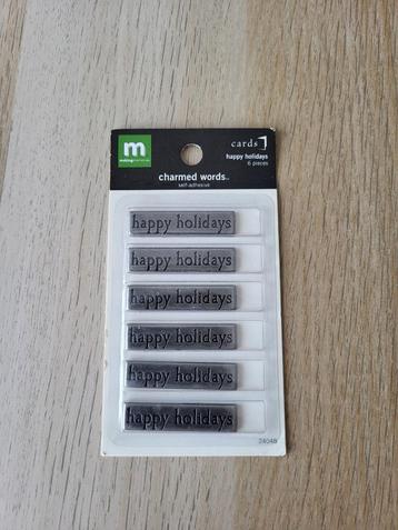Making Memories Metal Charmed Words Happy Holidays #24048 beschikbaar voor biedingen