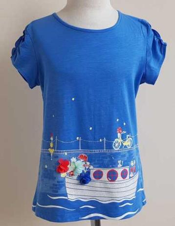 Palomino gaaf blauw t-shirt met gracht en bootje mt. 140 beschikbaar voor biedingen