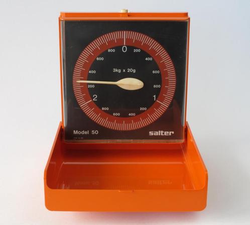 Vintage oranje keukenweegschaal - Salter Model 50 weegschaal, Verzamelen, Retro, Huis en Inrichting, Ophalen of Verzenden