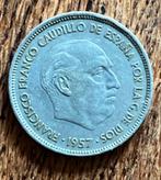 1957 Peseta’s 25, Postzegels en Munten, Munten | Europa | Niet-Euromunten, Ophalen, Overige landen, Losse munt