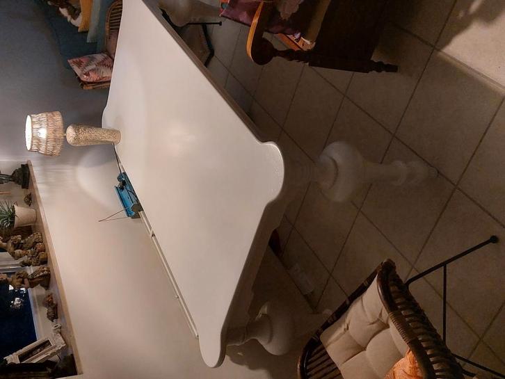 Witte eettafel, Huis en Inrichting, Tafels | Eettafels, Zo goed als nieuw, 50 tot 100 cm, 200 cm of meer, Rechthoekig, Ophalen