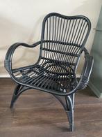 Zwarte rieten stoel, Huis en Inrichting, Stoelen, Ophalen, Zwart, Riet of Rotan, Zo goed als nieuw