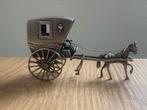 Miniatuur zilveren koets met menner, Antiek en Kunst, Ophalen of Verzenden, Zilver