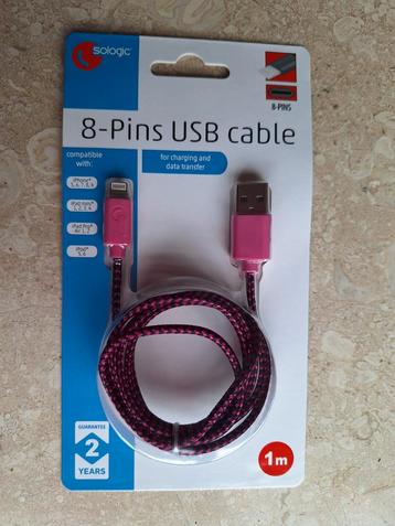 8 pins USB cable compatible with iPhone iPad, 1000 stuks 