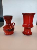 2 oranje retro vazen, Antiek en Kunst, Antiek | Vazen, Ophalen of Verzenden