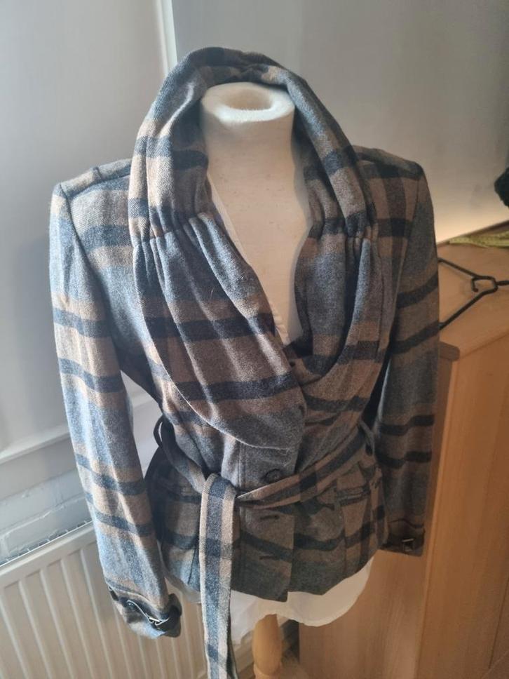 Mooi jasje in ruitmotief - bruin/grijs maat 42, Kleding | Dames, Jasjes, Kostuums en Pakken, Zo goed als nieuw, Jasje, Maat 38/40 (M)