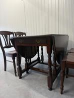 Inklapbare ovale houten eettafel  Tafel kersen / donker, Ophalen, Kersenhout, Gebruikt, 100 tot 150 cm