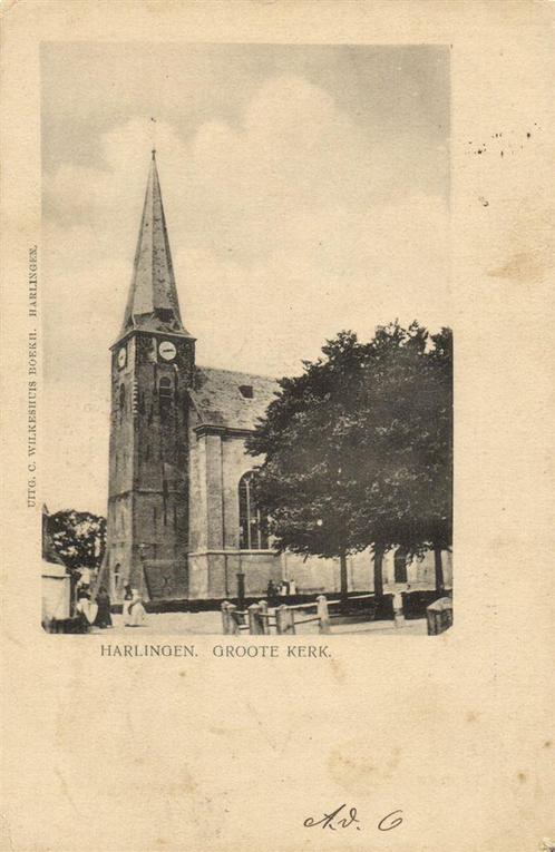 Harlingen. Groote Kerk. - 1903 gelopen, Verzamelen, Ansichtkaarten | Nederland, Gelopen, Utrecht, Voor 1920, Ophalen of Verzenden