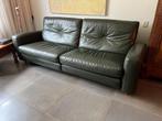 == Mooie Minotti bank, leer, NP €6000,- ==, Huis en Inrichting, Banken | Bankstellen, Ophalen, Gebruikt, Driepersoons, Rechte bank