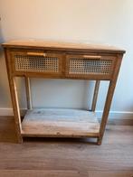 Rotan kastje, Huis en Inrichting, Tafels | Sidetables, Ophalen, 50 tot 100 cm, Rond, Zo goed als nieuw