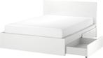 Ikea Malm 140x200cm Wit Met Lades - ZGAN, Ophalen, Eenpersoons, Wit, 140 cm