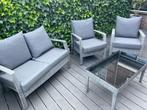 Gebruikte loungeset met tafel, Tuin en Terras, Tuinsets en Loungesets, Ophalen, Zo goed als nieuw, Wicker, Bank