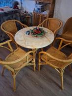 Mooie Rotan/ rieten eethoek, Huis en Inrichting, Stoelen, Ophalen, Bruin, Riet of Rotan, Zo goed als nieuw