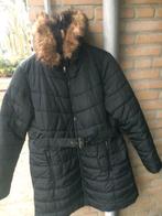 Zwarte winterjas met bontkraag, Kleding | Dames, Jassen | Zomer, Zwart, Maat 42/44 (L), Nieuw, Ophalen of Verzenden