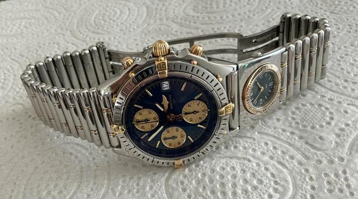 Breitling chronomat b13050.1 Rouleaux band UTC 18 k goud, Sieraden, Tassen en Uiterlijk, Horloges | Heren, Zo goed als nieuw, Breitling