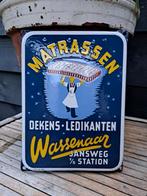 Emaille reclame , emaille reclamebord matrassen Wassenaar, Verzamelen, Ophalen of Verzenden, Zo goed als nieuw, Reclamebord