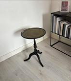 Vintage Massief Hout Inleg groen gouden details, 45 tot 60 cm, Minder dan 55 cm, Gebruikt, Rond