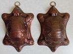 2 Rood koperen cake/taartvormpjes schildpad, Ophalen of Verzenden, Koper
