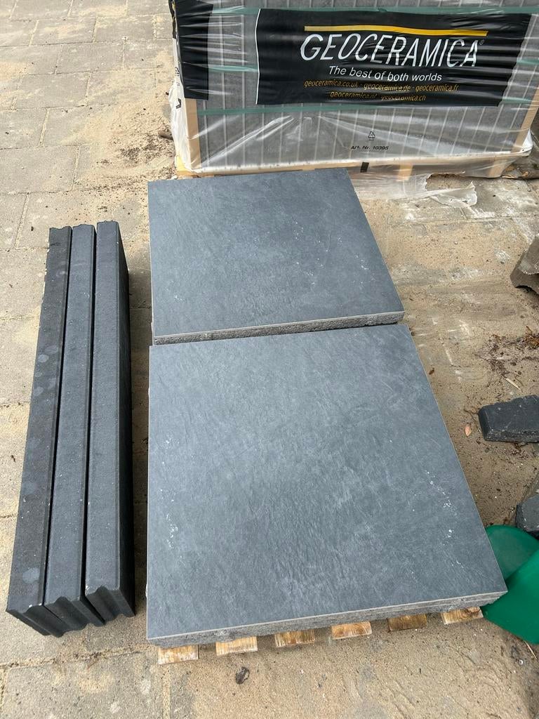GeoCeramica 60x60x4 - Lava Slate terrastegels  (6 stuks), Tuin en Terras, Tegels en Klinkers, Ophalen, Minder dan 5 m², Terrastegels