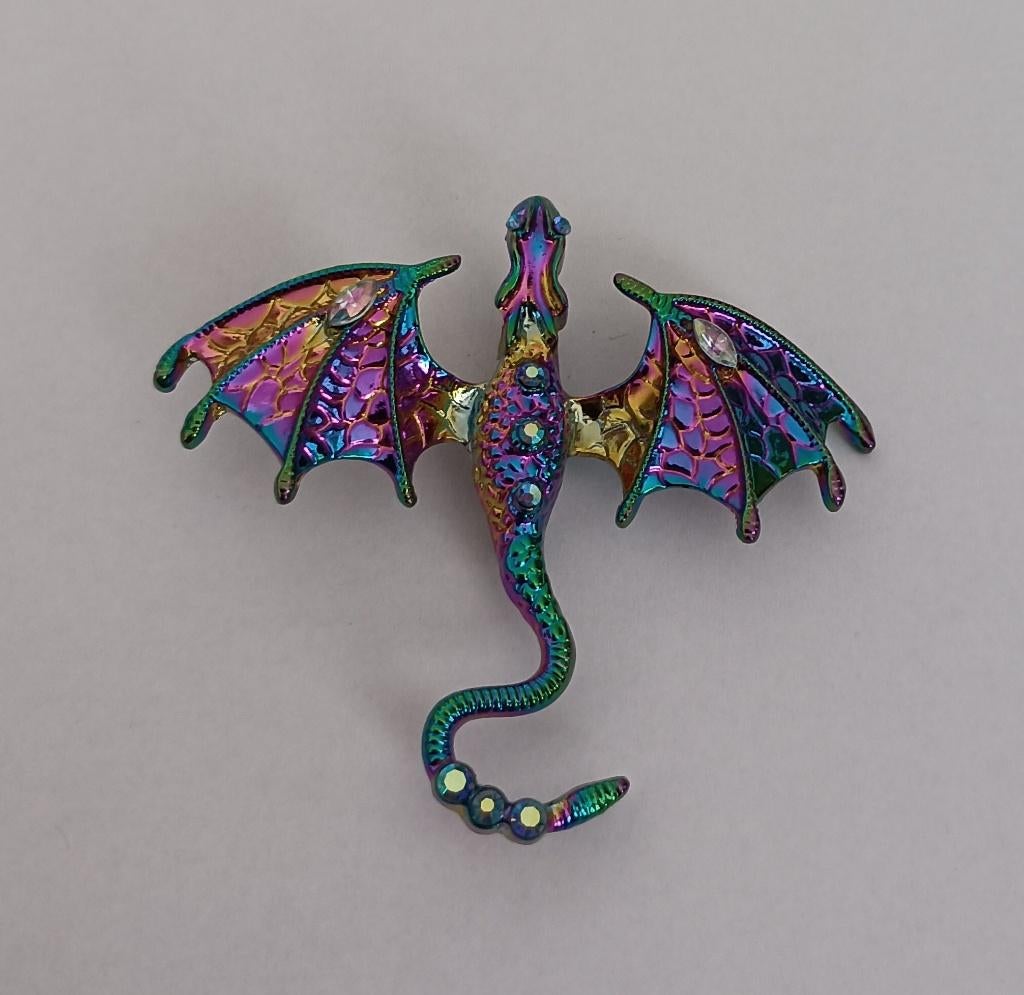 Draak broche, Sieraden, Tassen en Uiterlijk, Broches, Overige materialen, 4 tot 7 cm, Overige kleuren, Nieuw