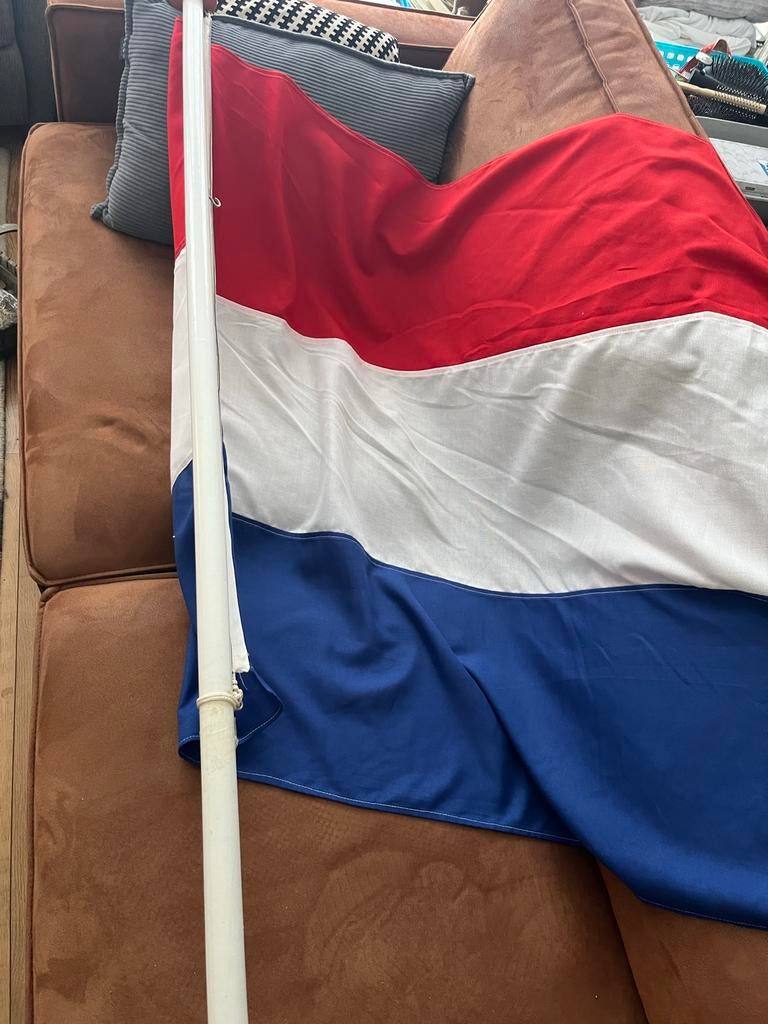 Nederlandse vlag + stok, Diversen, Vlaggen en Wimpels, Ophalen of Verzenden