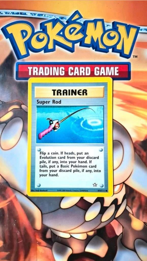 Super rod 103/111 Neo Genesis pokemon kaart, Ophalen of Verzenden, Gebruikt, Losse kaart
