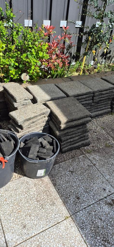 Drainage tegels steen 30x30, licht grijs, Ophalen, Gebruikt, Terrastegels, Natuursteen