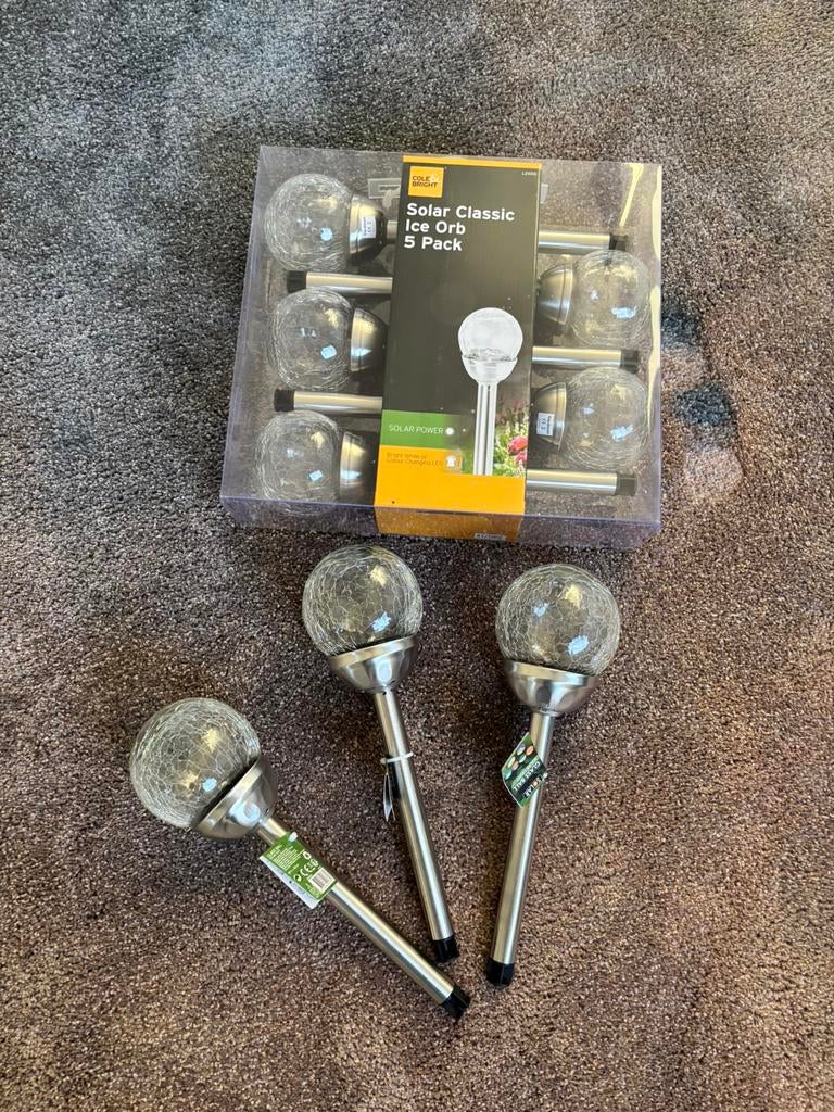 Tuinlampen op zonne energie set a, Tuin en Terras, Ophalen, Zonne-energie, Staal, Minder dan 50 watt