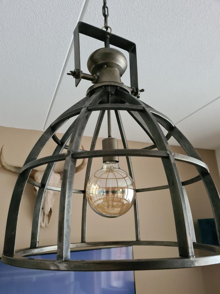 2x XXL Hanglamp Bruinzwart Koper Industrieel Design, Ophalen, Industrieel, Modern, Stoer, Zo goed als nieuw, Metaal