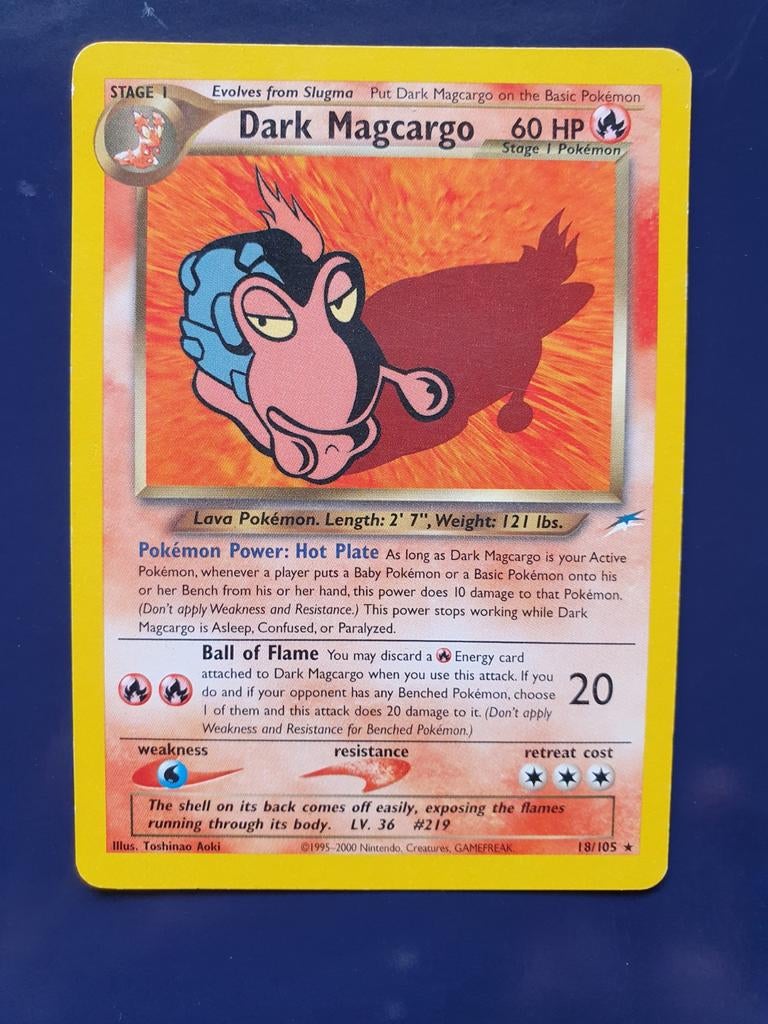 Dark Magcargo 18/105 pokemon kaart, Ophalen of Verzenden, Zo goed als nieuw