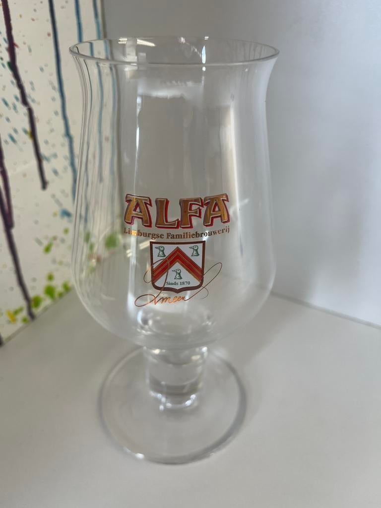 Alfa bierglazen set van 6 glazen, Ophalen of Verzenden, Nieuw, Glas of Glazen, Overige merken